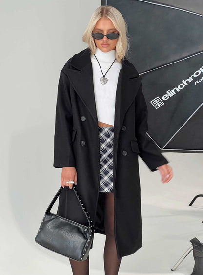 Inferno Longline Coat Black