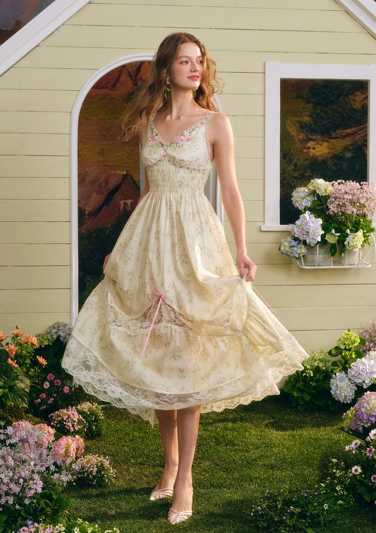 （US Exclusive）Floral Holiday Dress