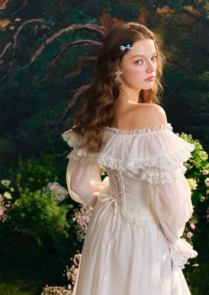 （US Exclusive）Blue Hydrangea Corset Dress