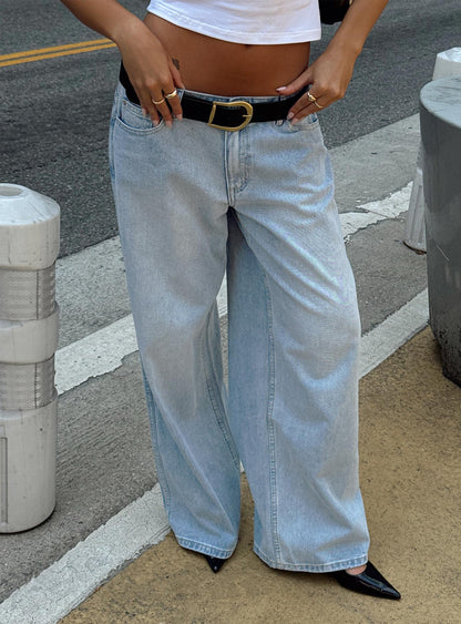 Ramos Low Rise Wide Leg Jeans Light Blue Wash Tall