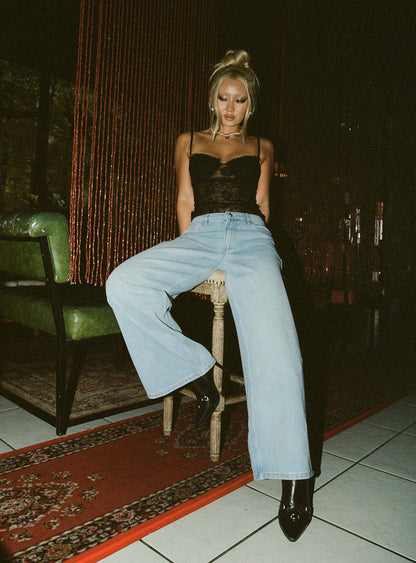 Ramos Low Rise Wide Leg Jeans Light Blue Wash Tall