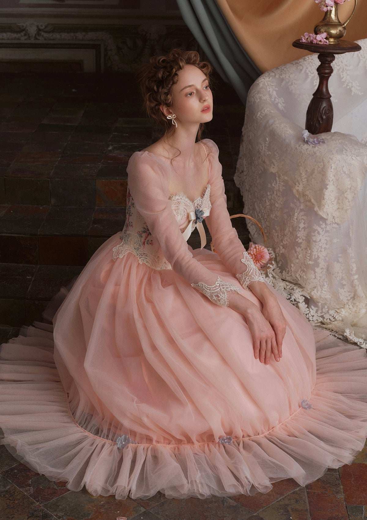 （US Exclusive）Annalise Long Sleeve Corset Dress
