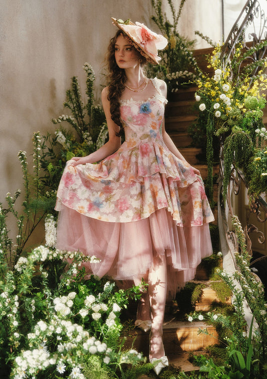 Blazing Cloud Blossom Corset Dress