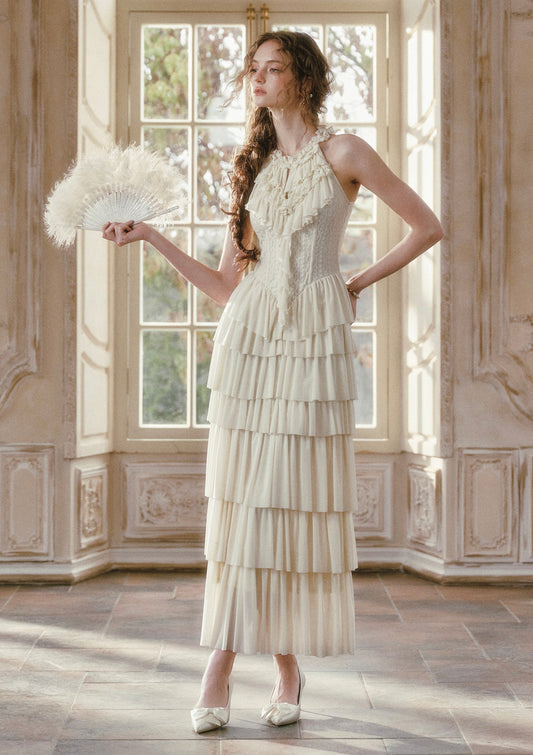 Gilded Feather Fan Corset Dress