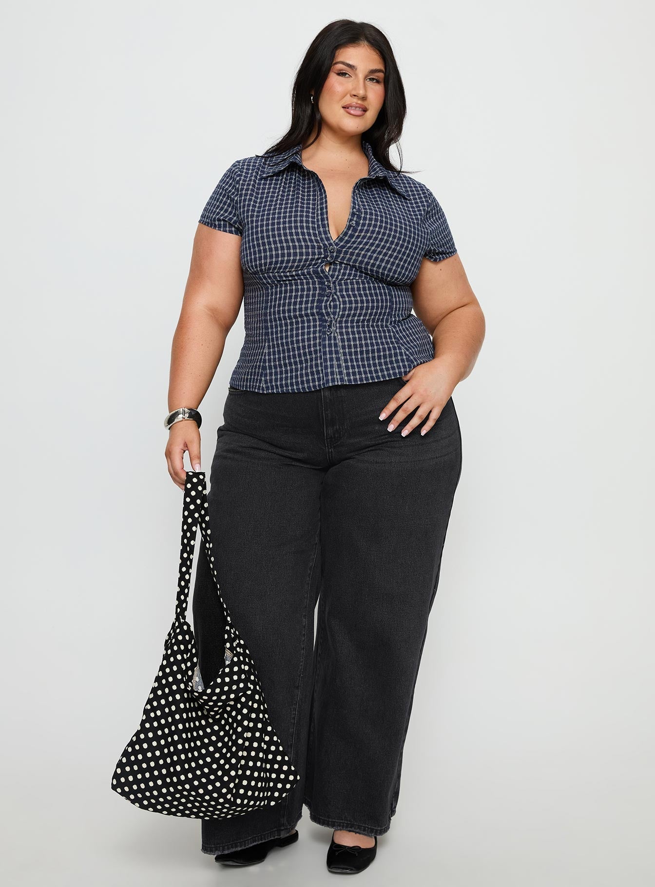 Serenitia Mid Rise Relaxed Jeans Washed Black Curve