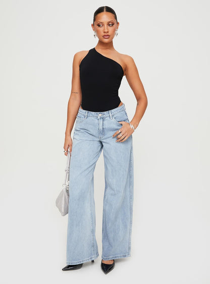 Ramos Low Rise Wide Leg Jeans Light Blue Wash Tall