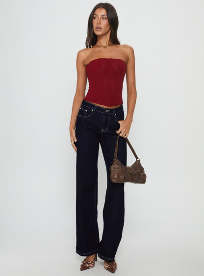 Everlong Mid Rise Straight Leg Jeans Indigo Wash