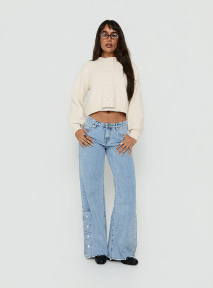 Kammi Button Up Cardigan Cream