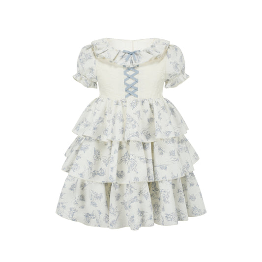 Toddler Girl Blue Dollhouse Corset Dress