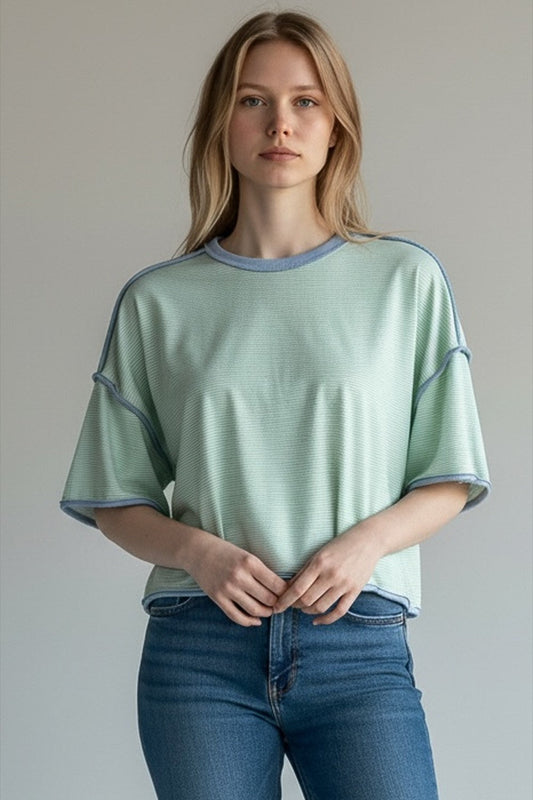 Keyla Contrast Striped Top