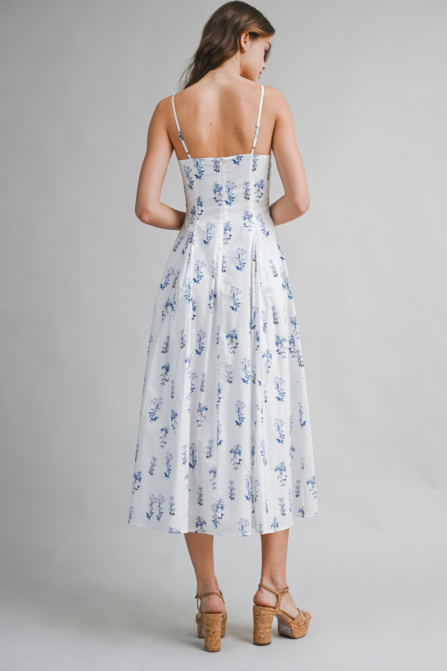 Brielle Meadow Strap Midi Dress