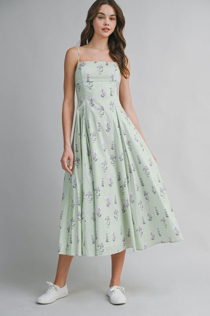 Brielle Meadow Strap Midi Dress