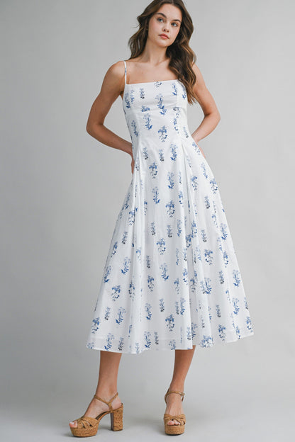 Brielle Meadow Strap Midi Dress