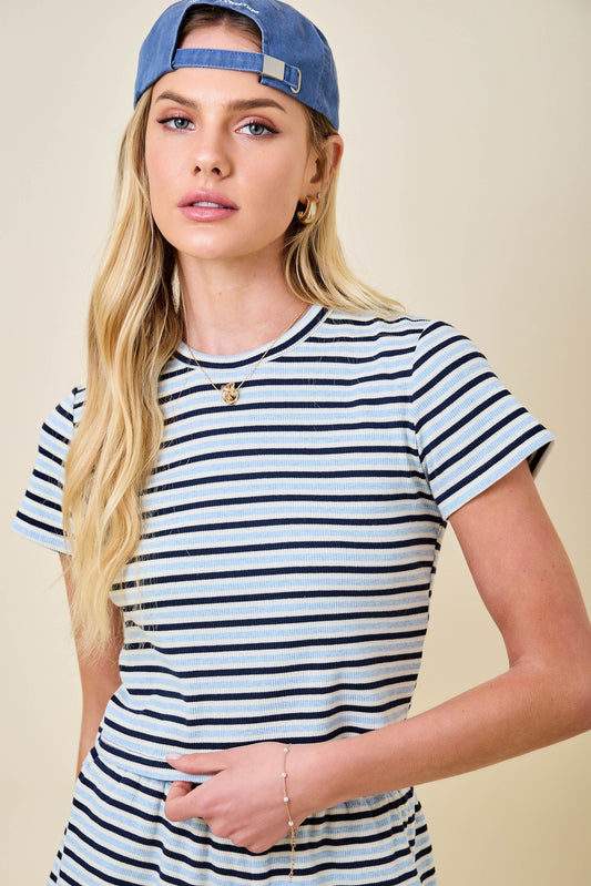 Lisa Striped Crewneck Top