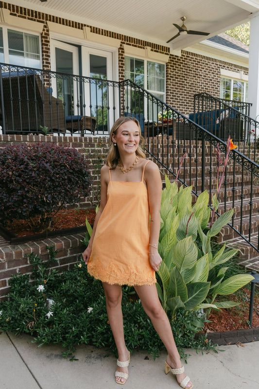 Ally Lace Trim Mini Dress