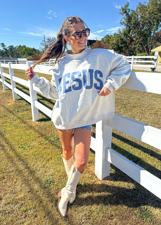 Jesus Reversible Mock Neck Sweatshirt