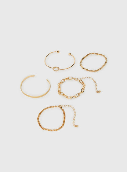 Over Here Bracelet Set Gold