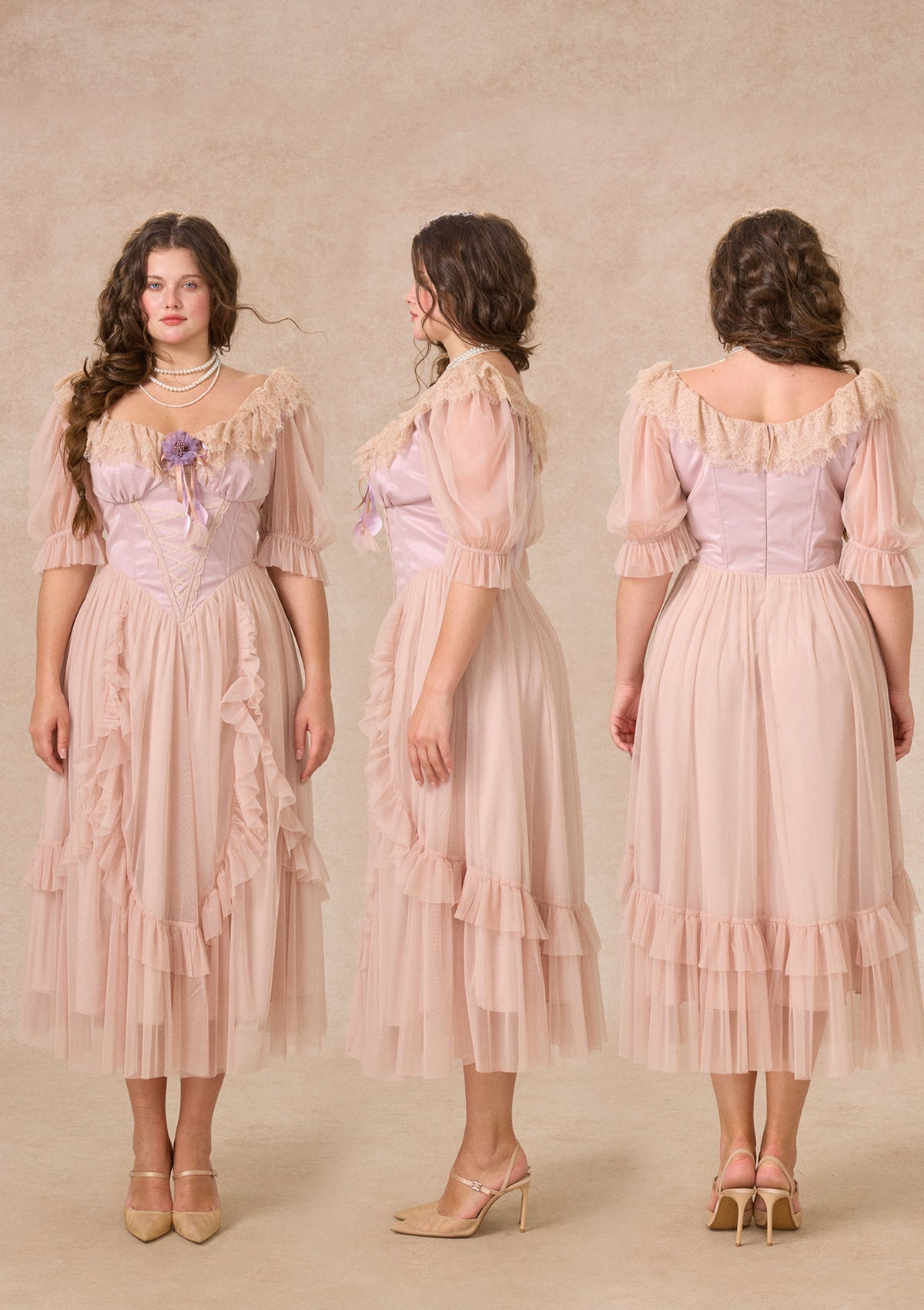 Curve&Plus Violet Mandarin Duck Princess Dress