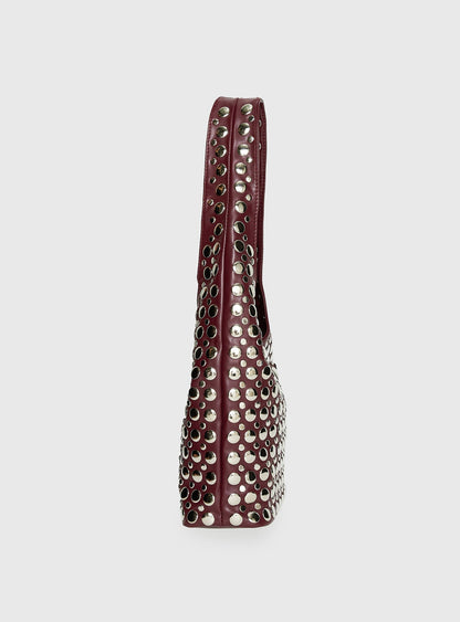 In The Crowd Shoulder Bag Burgundy / Silver