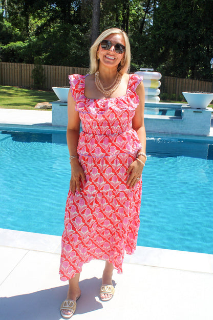 Bright Block Print Blouse