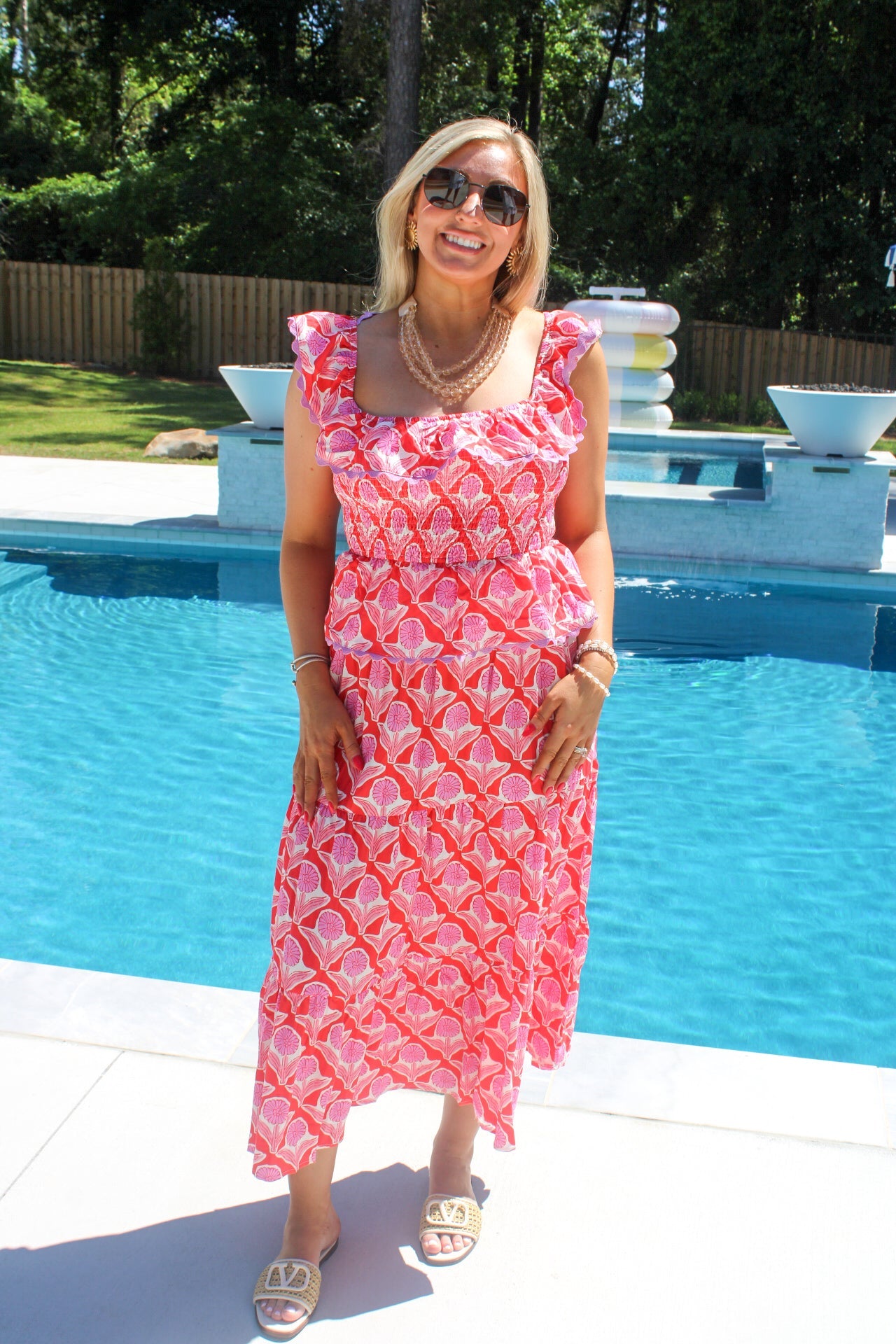 Bright Block Print Maxi Skirt