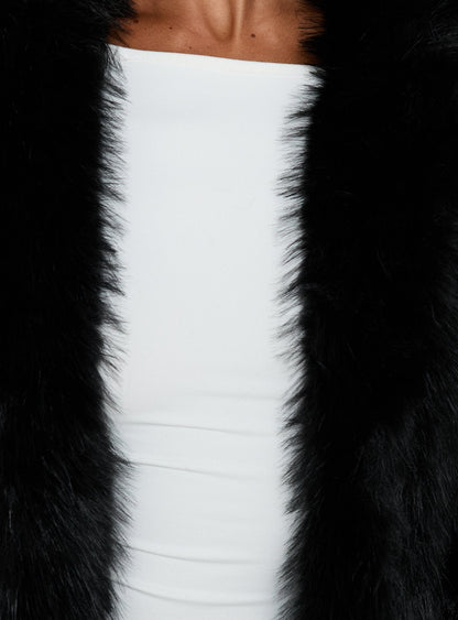 Super Trouper Faux Fur Jacket Black