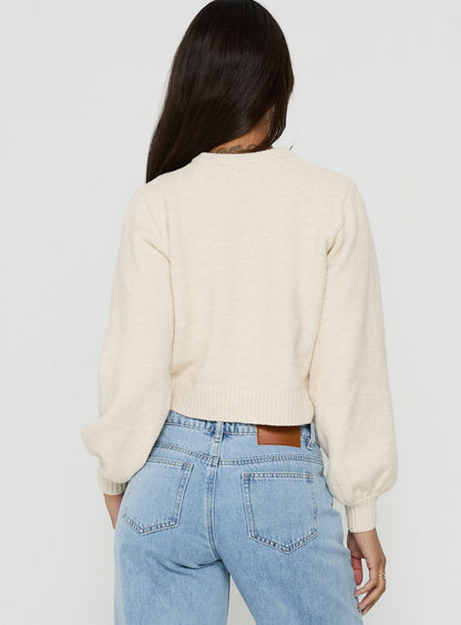 Kammi Button Up Cardigan Cream