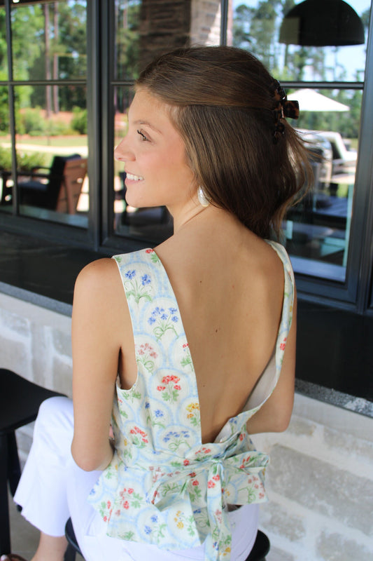 Louisa Botanical Print Sleeveless Top
