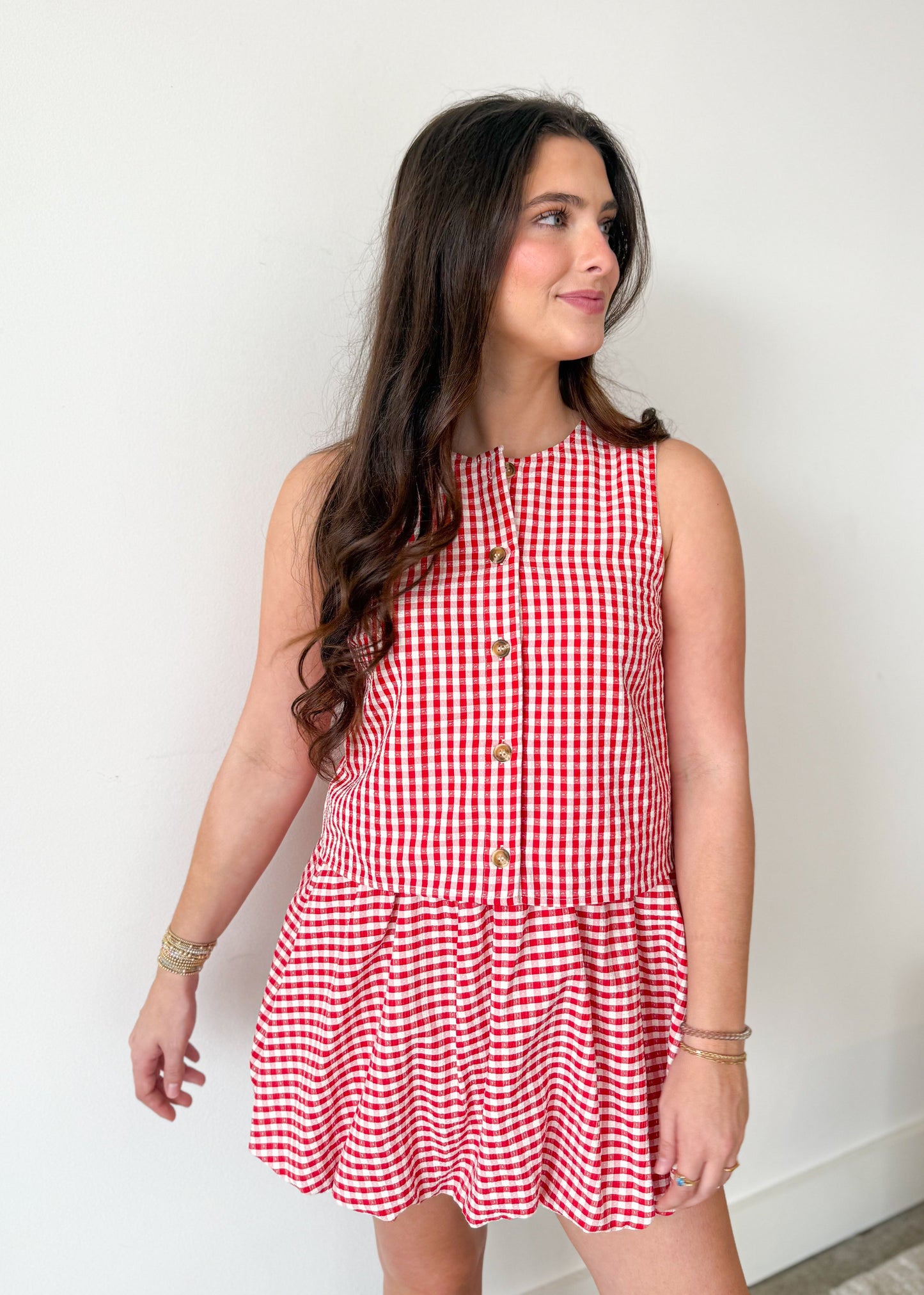 Lina Gingham Flare Skirt