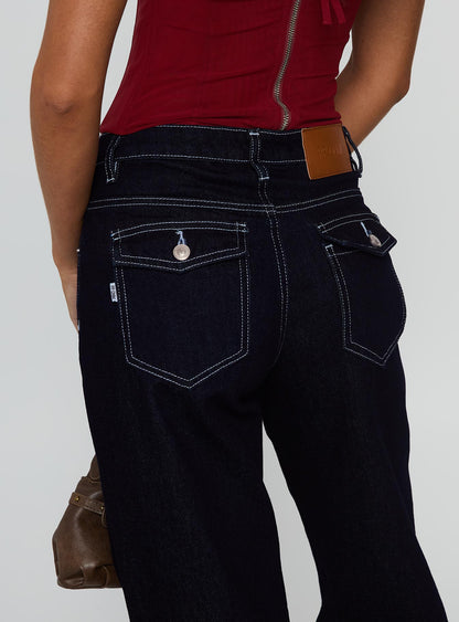 Everlong Mid Rise Straight Leg Jeans Indigo Wash