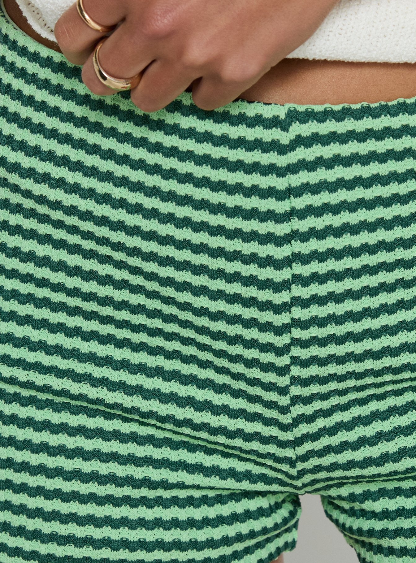 Wylie Micro Shorts Green Multi Stripe