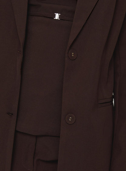 Crowd Pleaser Oversized Blazer Chocolate