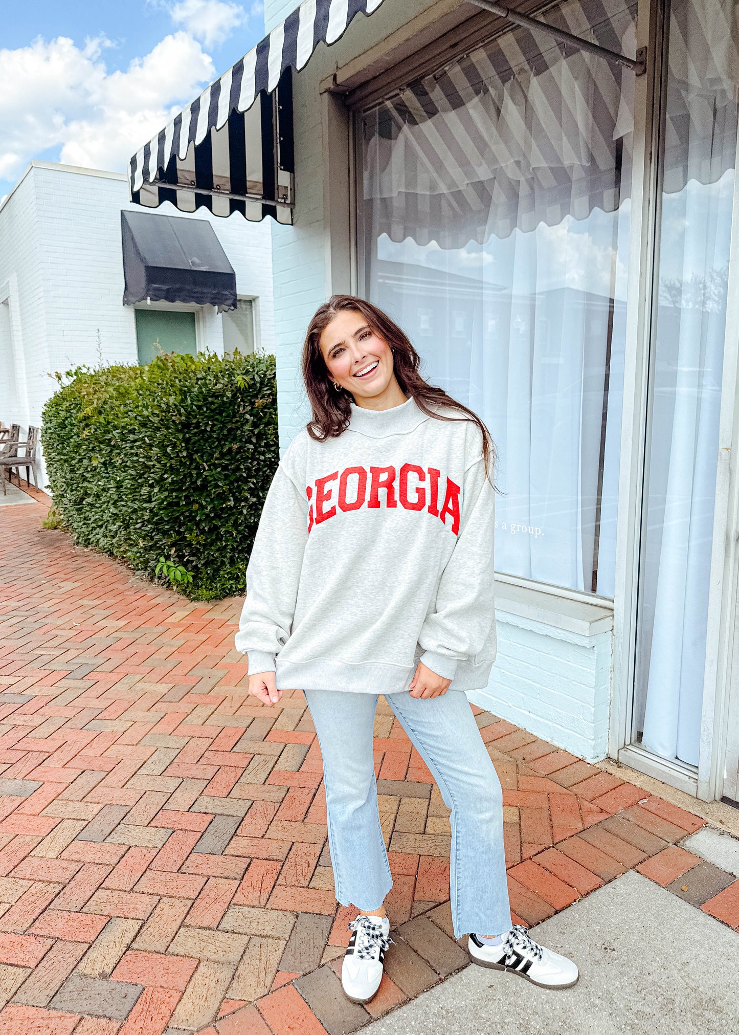 Georgia Reversible Mock Neck Sweatshirt