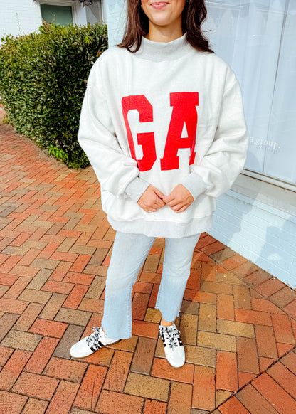 Georgia Reversible Mock Neck Sweatshirt