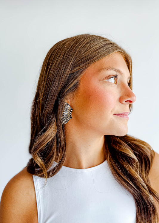 Layered Crystal Wing Earrings