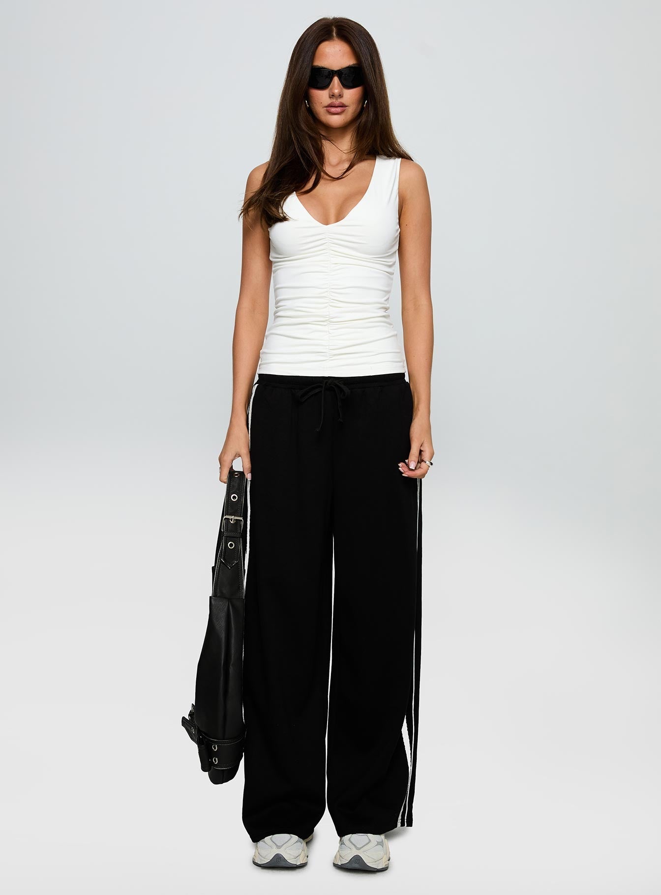 Expedition Wide Leg Track Pants Black