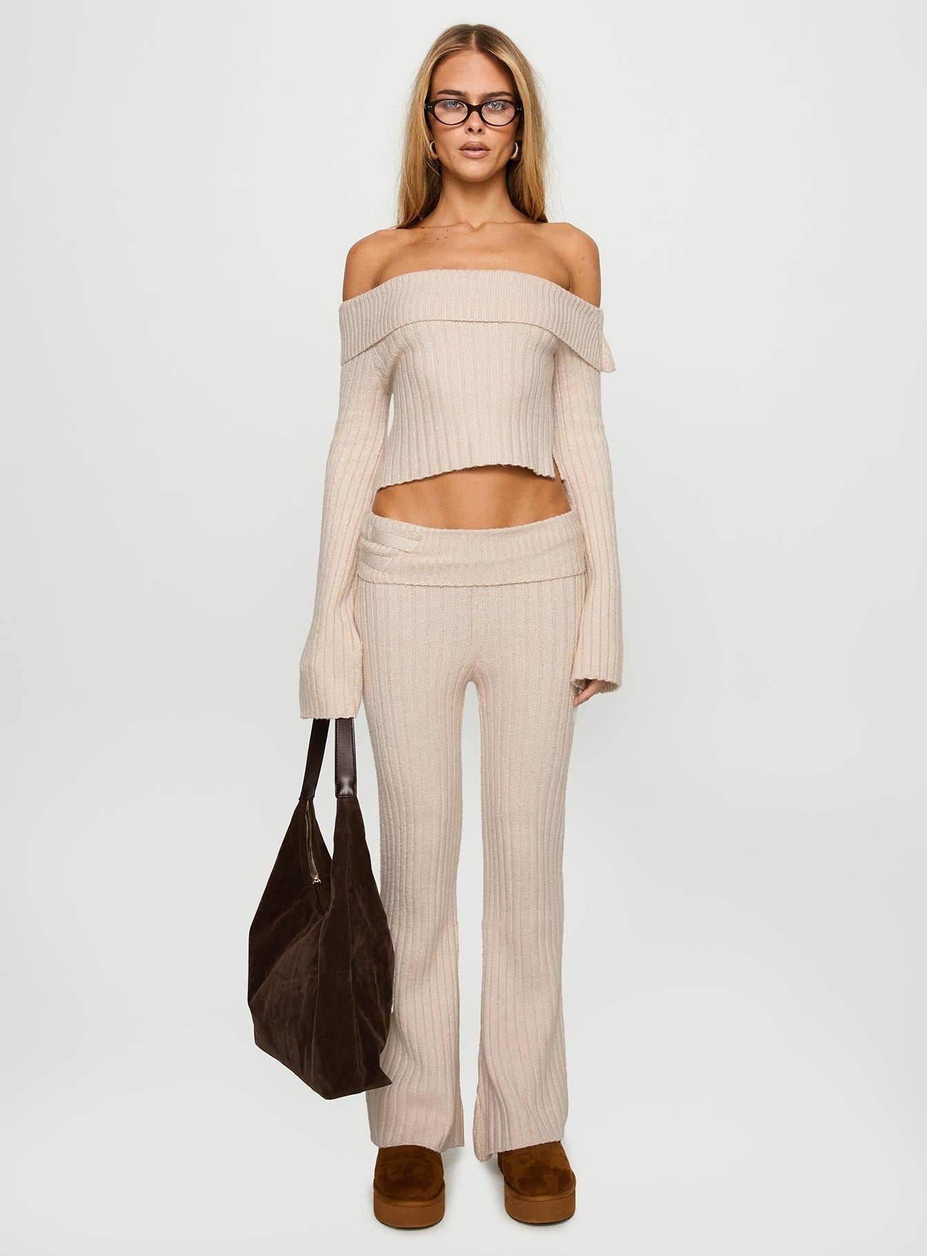 With Purpose Knit Pants Beige