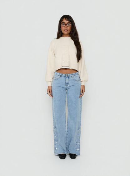 Kammi Button Up Cardigan Cream