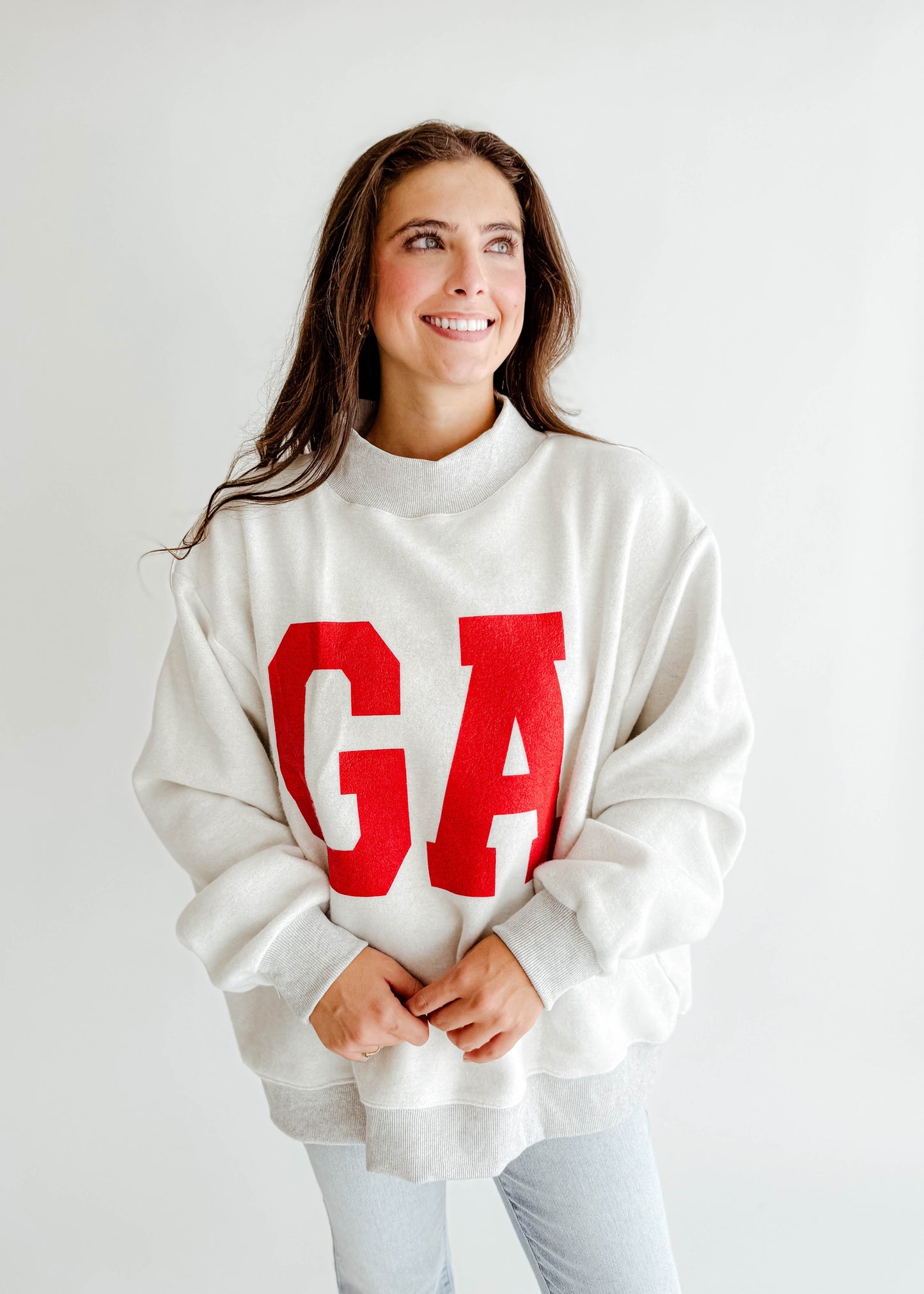 Georgia Reversible Mock Neck Sweatshirt