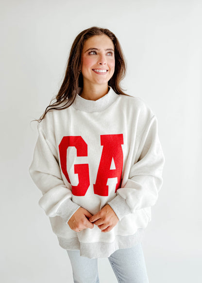 Georgia Reversible Mock Neck Sweatshirt