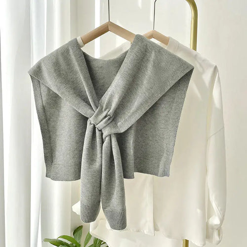 Maeve Knitted Crossed Shawl
