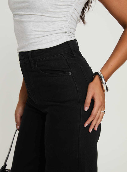 Goldie High Rise Wide Leg Jeans True Black