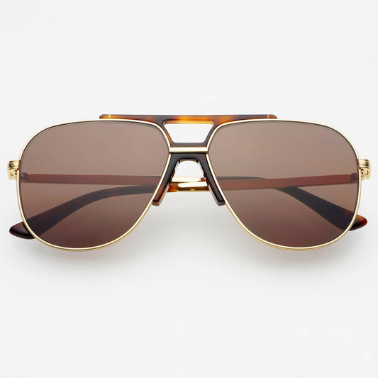 Logan Aviator Sunglasses - Tortoise | Dark Brown