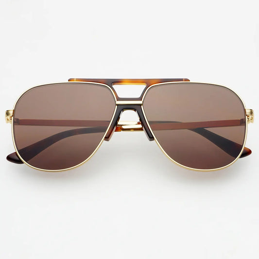 Logan Acetate Aviator Sunglasses - Dark Brown
