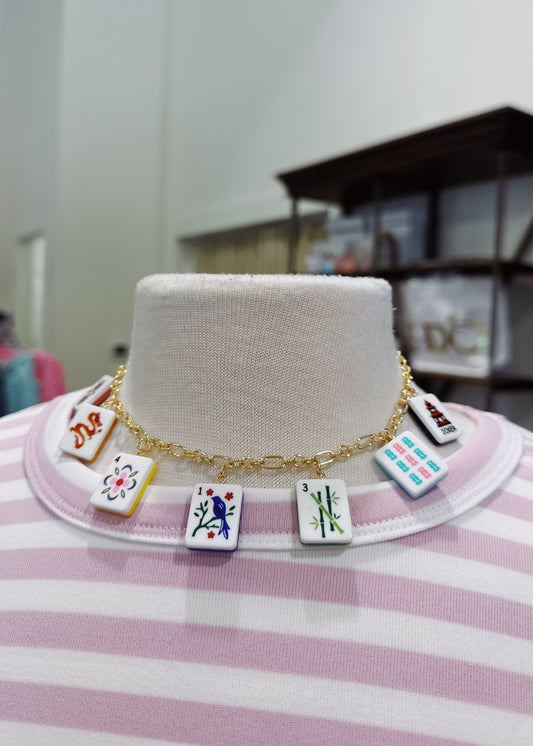 Mahjong Tile Charm Necklace