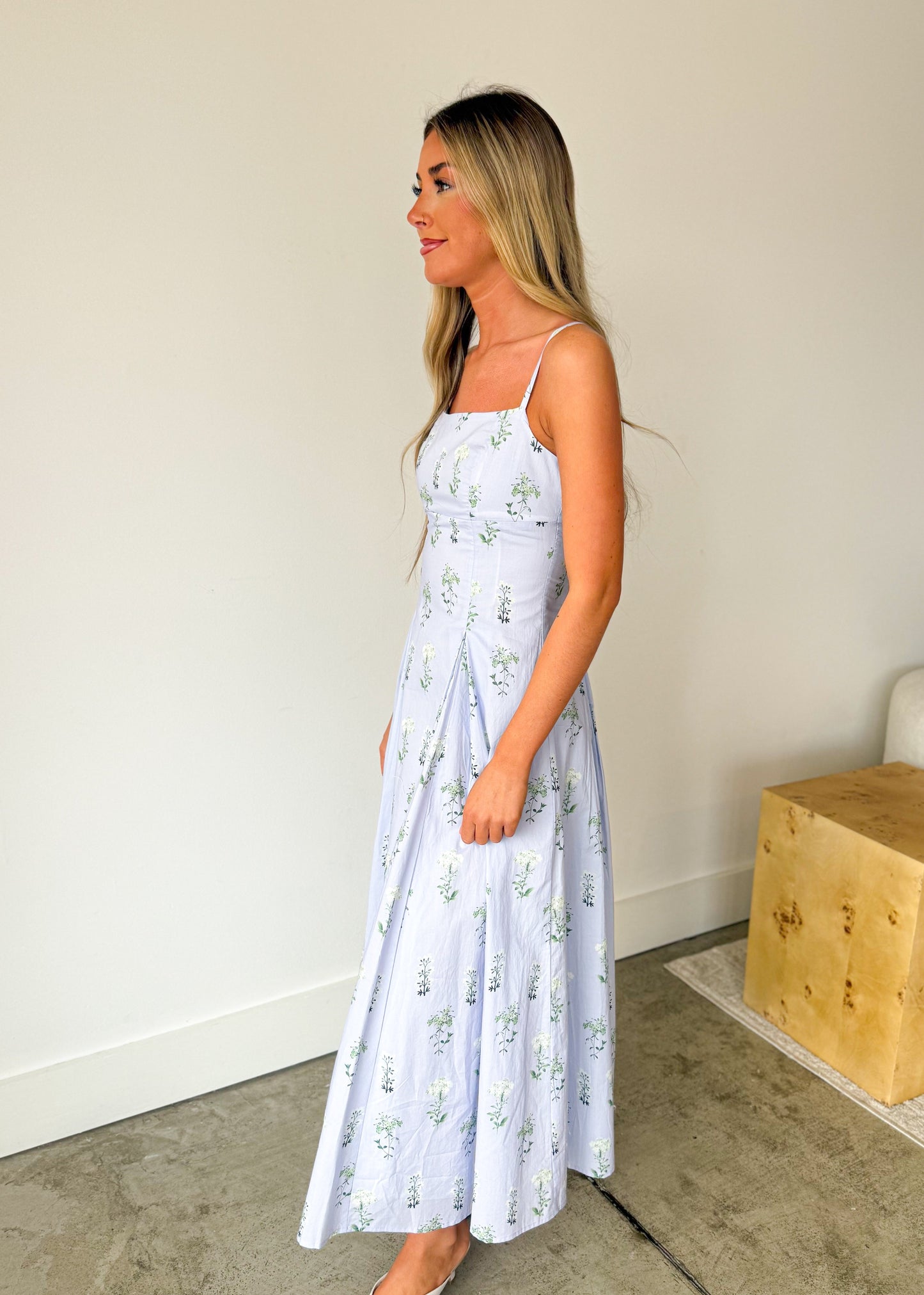Brielle Meadow Strap Midi Dress
