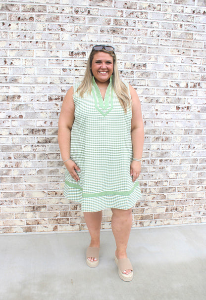 Green Gingham Shift
