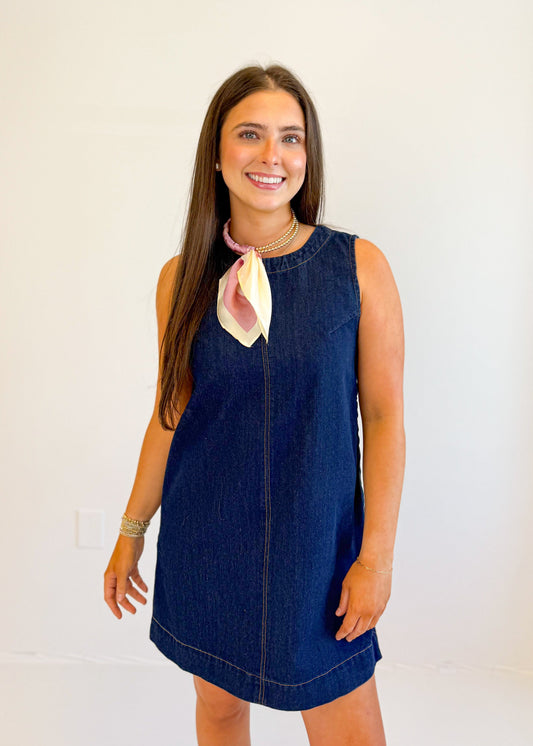 Dolly Denim Exposed Seam Mini Dress