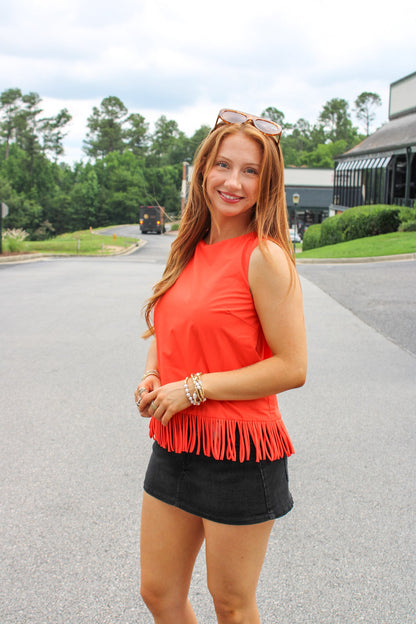 Adison Fringe Hem Sleeveless Top