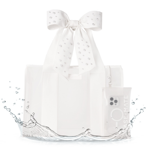 Ivory Pearl Bow Jelly Tote Bag